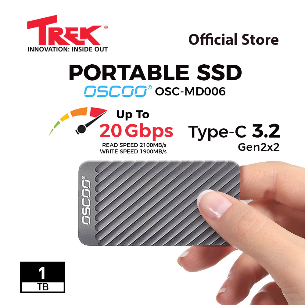 OSCOO MD0O6 PORTABLE SSD - AL. CLASSY DESIGN  2000MB/s SLIM 'N' LIGHT: TREK 2000 WebStore